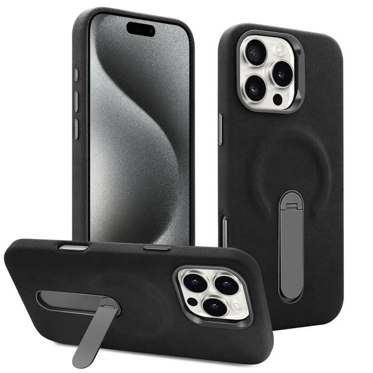 For iPhone 15 Pro VIETAO Suede MagSafe PU Leather Phone Case with Holder