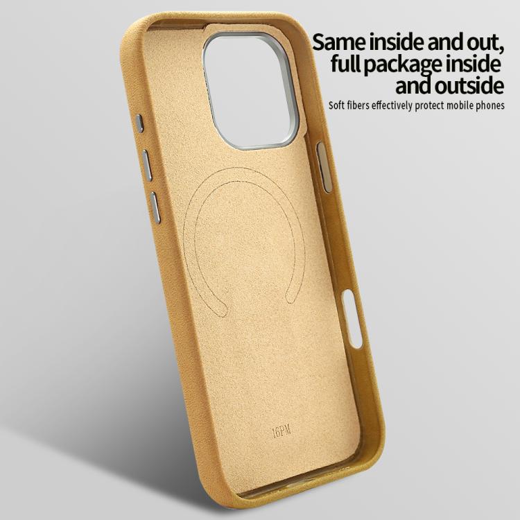 For iPhone 16 Pro VIETAO Suede MagSafe PU Leather Phone Case with Holder