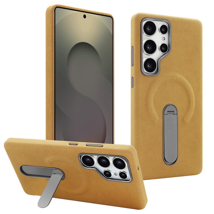 For Samsung Galaxy S25 Ultra 5G VIETAO Suede MagSafe PU Leather Phone Case with Holder