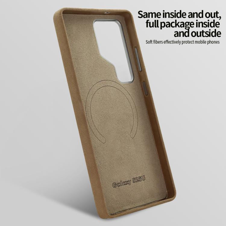For Samsung Galaxy S24 Ultra 5G VIETAO Suede MagSafe PU Leather Phone Case with Holder