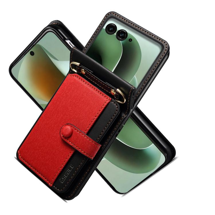 For Motorola Razr+ 2025 / 2024 Crossbody Color Matching Folding Phone Case