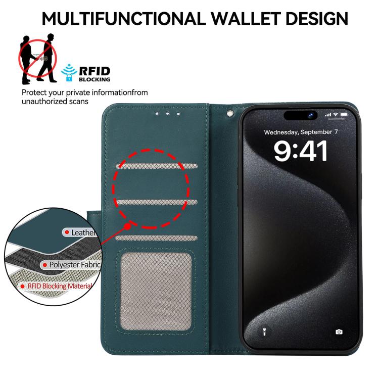 For OnePlus Nord CE5 ABEEL Delicate Texture Splicing RFID Leather Phone Case