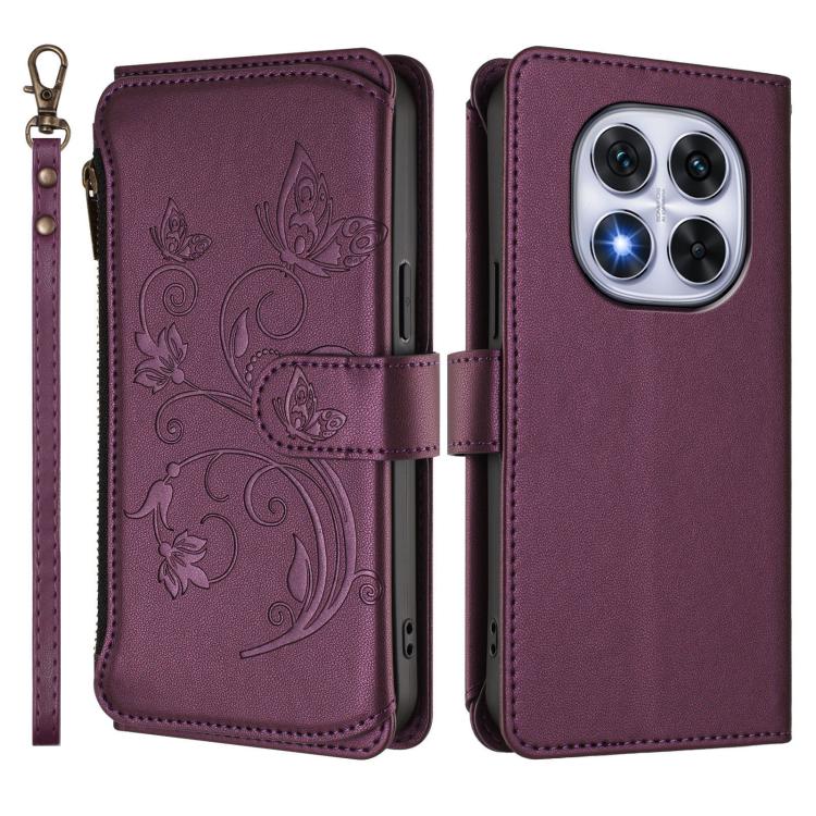 For Redmi Note 14 Pro 5G / Note 14 Pro+ 5G Butterfly Love Flower Multi-card Zipper Wallet Leather Phone Case