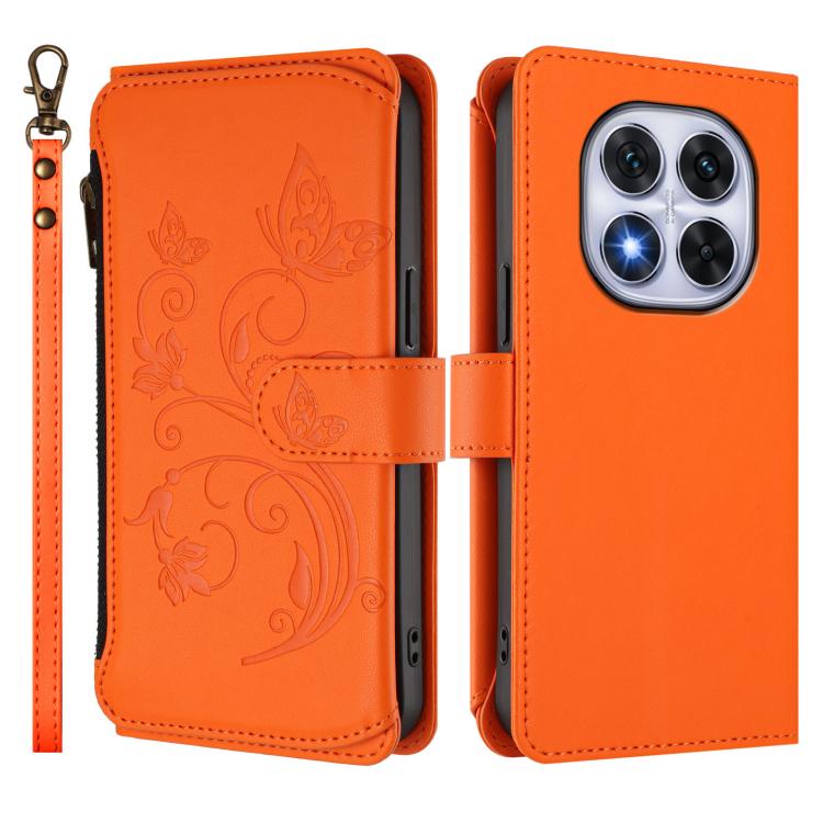 For Redmi Note 14 Pro 5G / Note 14 Pro+ 5G Butterfly Love Flower Multi-card Zipper Wallet Leather Phone Case