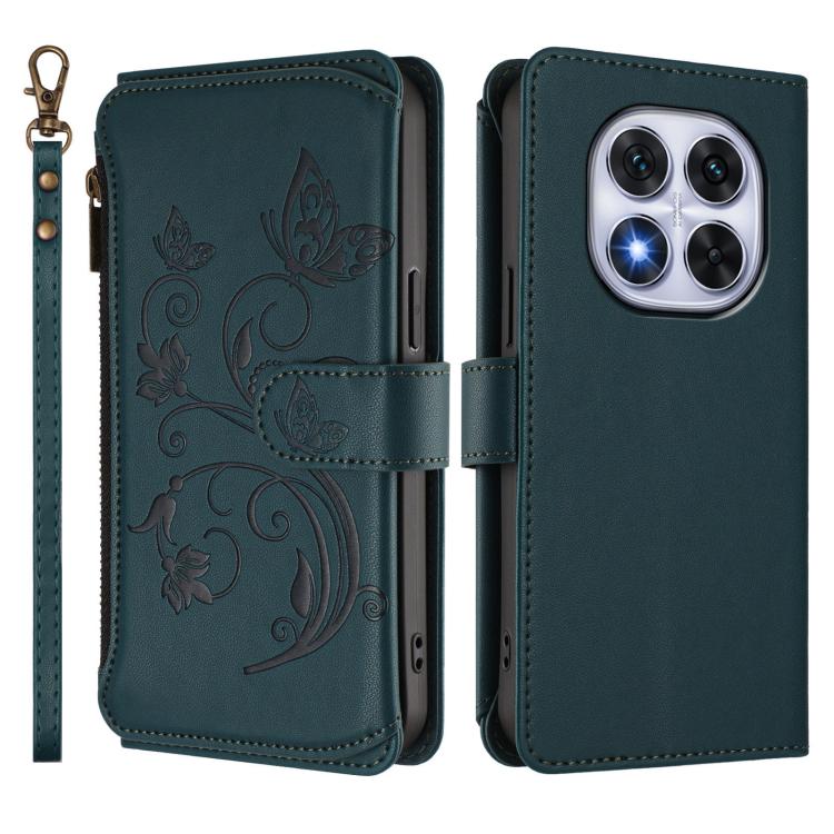 For Redmi Note 14 Pro 5G / Note 14 Pro+ 5G Butterfly Love Flower Multi-card Zipper Wallet Leather Phone Case