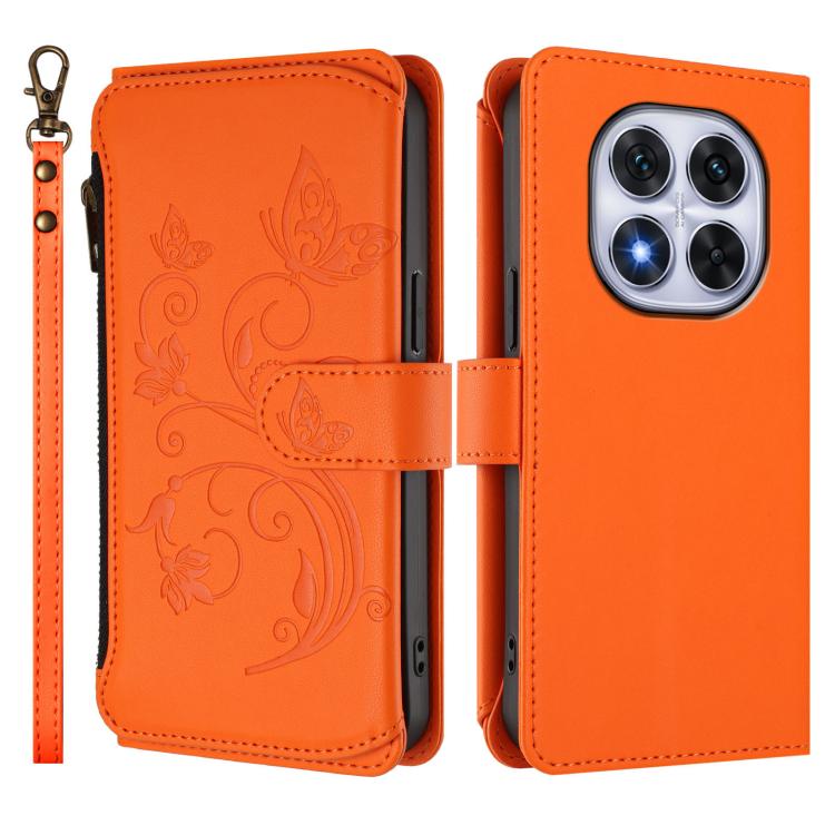 For Redmi Note 14 Pro 4G Butterfly Love Flower Multi-card Zipper Wallet Leather Phone Case