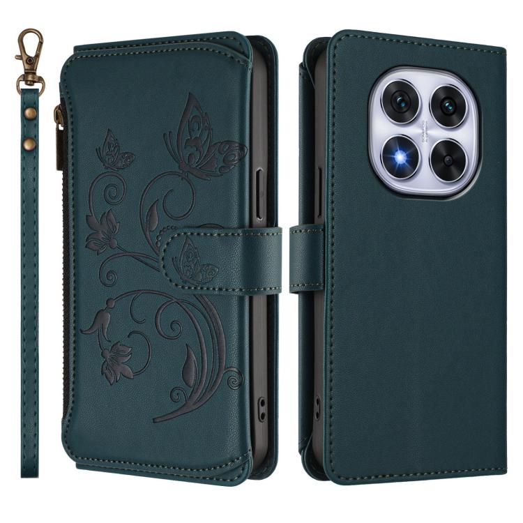 For Redmi Note 14 Pro 4G Butterfly Love Flower Multi-card Zipper Wallet Leather Phone Case