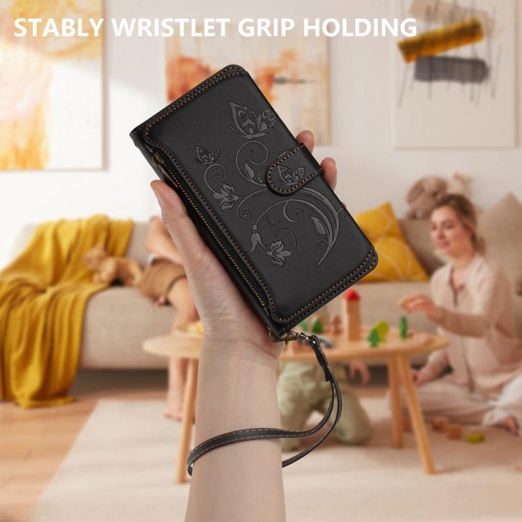 For Redmi Note 13 Pro+ Butterfly Love Flower Multi-card Zipper Wallet Leather Phone Case