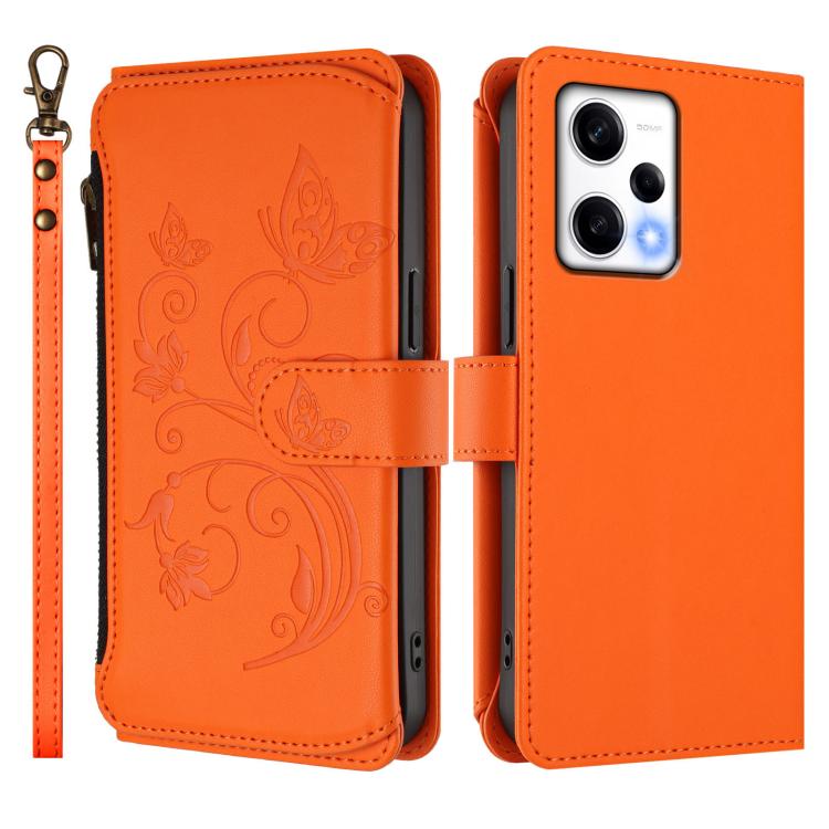 For Redmi Note 12 Pro+ Global Butterfly Love Flower Multi-card Zipper Wallet Leather Phone Case