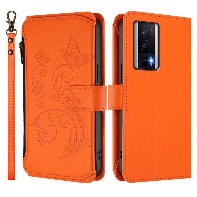 For Redmi K60 / K60 Pro Butterfly Love Flower Multi-card Zipper Wallet Leather Phone Case