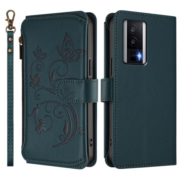 For Redmi K60 / K60 Pro Butterfly Love Flower Multi-card Zipper Wallet Leather Phone Case