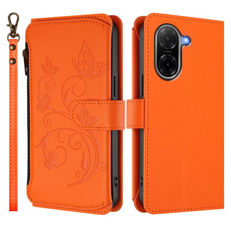For Redmi A5 4G 173.3mm Butterfly Love Flower Multi-card Zipper Wallet Leather Phone Case