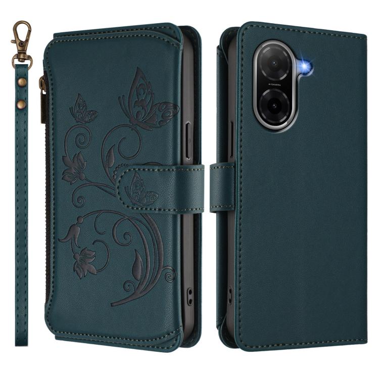 For Redmi A5 4G 173.3mm Butterfly Love Flower Multi-card Zipper Wallet Leather Phone Case