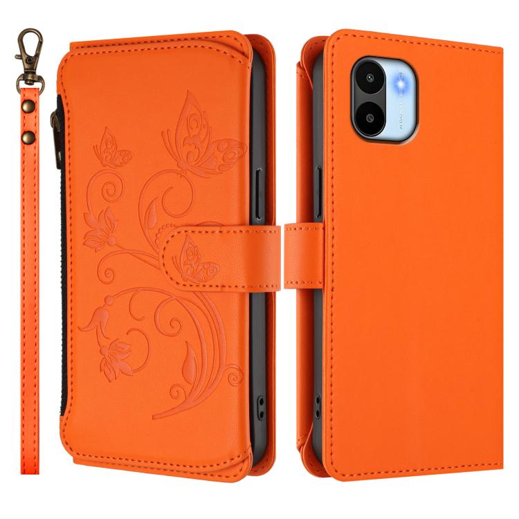 For Redmi A1 / Redmi A2 Butterfly Love Flower Multi-card Zipper Wallet Leather Phone Case