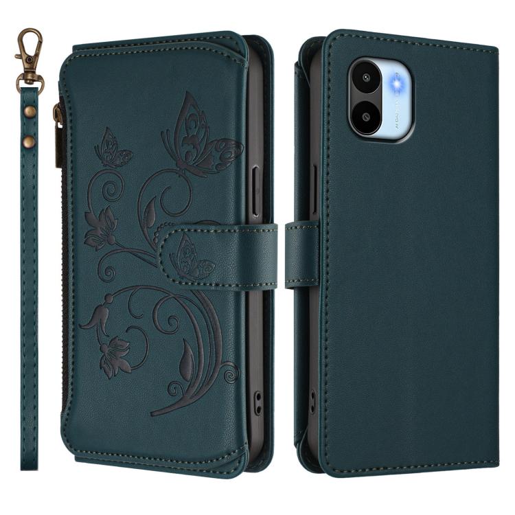 For Redmi A1 / Redmi A2 Butterfly Love Flower Multi-card Zipper Wallet Leather Phone Case