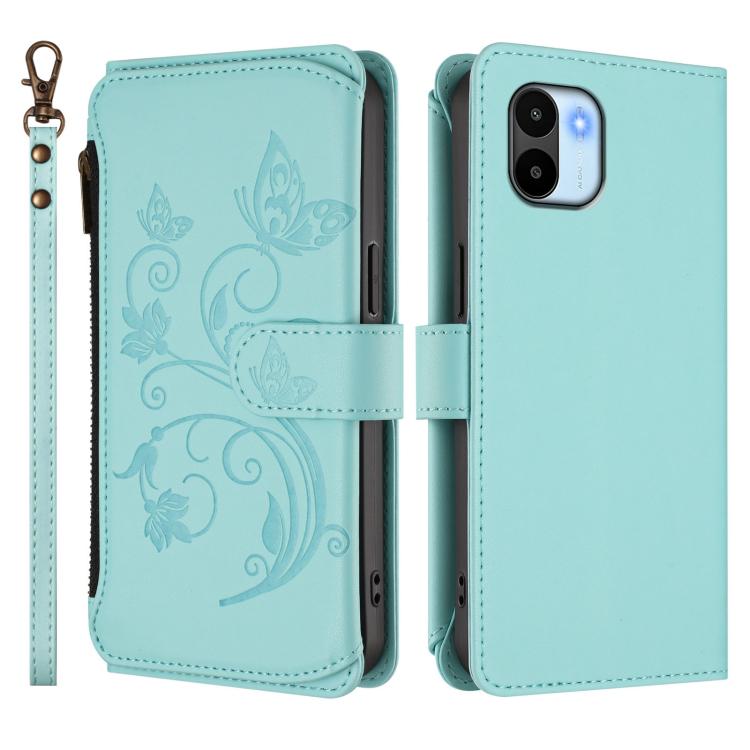 For Redmi A1 / Redmi A2 Butterfly Love Flower Multi-card Zipper Wallet Leather Phone Case