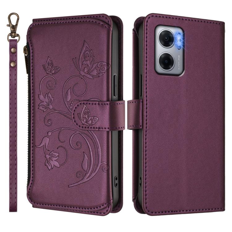 For Redmi 10 5G / 11 Prime 5G Butterfly Love Flower Multi-card Zipper Wallet Leather Phone Case