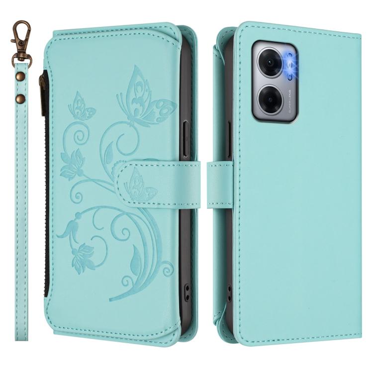 For Redmi 10 5G / 11 Prime 5G Butterfly Love Flower Multi-card Zipper Wallet Leather Phone Case