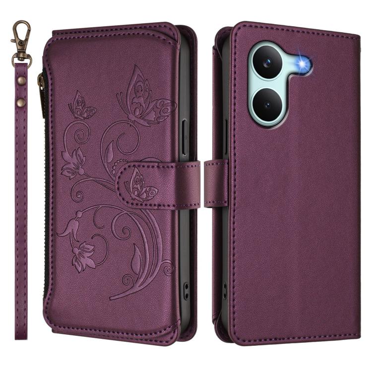 For Redmi Turbo 5 Global / Poco X8 Pro 5G Butterfly Love Flower Multi-card Zipper Wallet Leather Phone Case