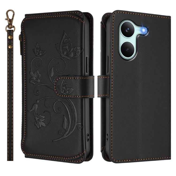 For Redmi Turbo 5 Global / Poco X8 Pro 5G Butterfly Love Flower Multi-card Zipper Wallet Leather Phone Case
