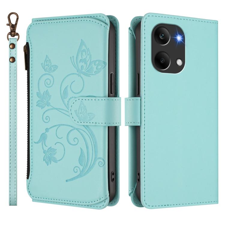 For Redmi Turbo 5 Max / Poco X8 Pro Max Butterfly Love Flower Multi-card Zipper Wallet Leather Phone Case