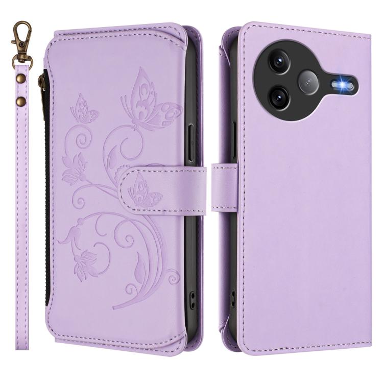 For Xiaomi Poco F7 Ultra / Redmi K80 Pro Butterfly Love Flower Multi-card Zipper Wallet Leather Phone Case