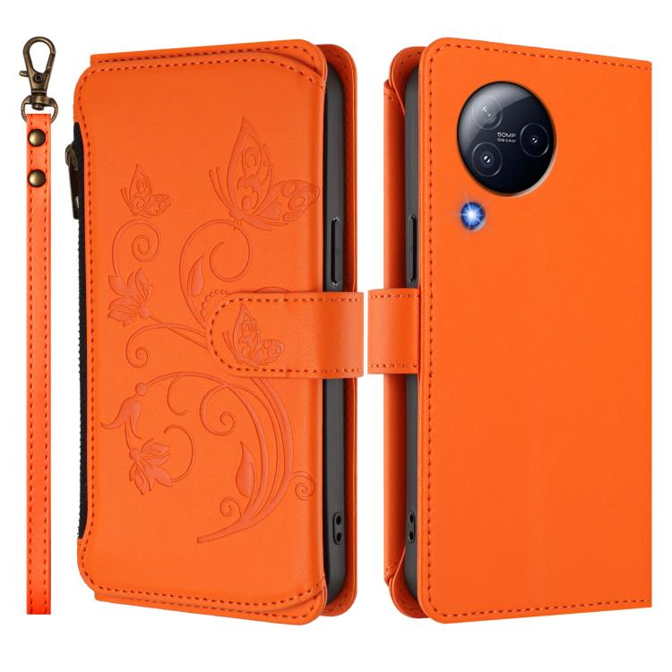 For Xiaomi Civi 3 Butterfly Love Flower Multi-card Zipper Wallet Leather Phone Case