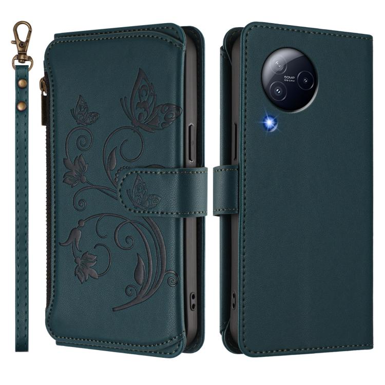 For Xiaomi Civi 3 Butterfly Love Flower Multi-card Zipper Wallet Leather Phone Case