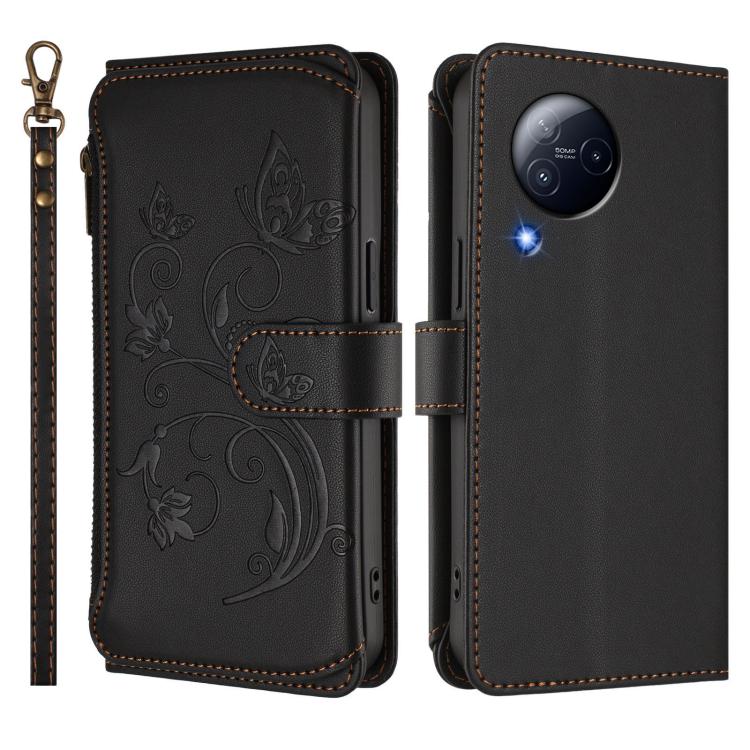 For Xiaomi Civi 3 Butterfly Love Flower Multi-card Zipper Wallet Leather Phone Case