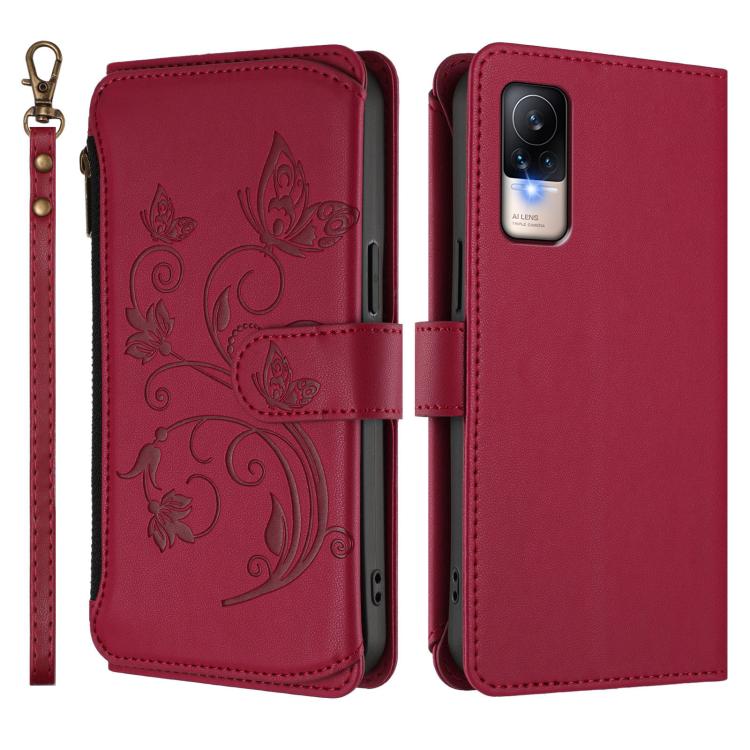 For Xiaomi Civi 1S Butterfly Love Flower Multi-card Zipper Wallet Leather Phone Case