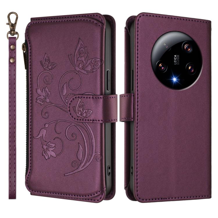 For Xiaomi 13 Ultra Butterfly Love Flower Multi-card Zipper Wallet Leather Phone Case