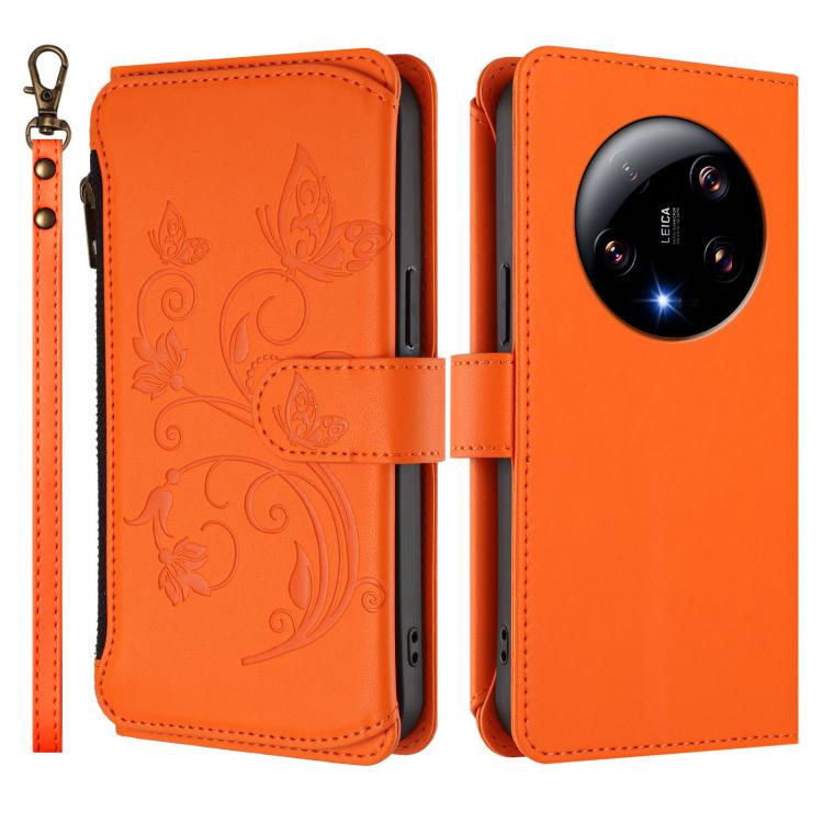 For Xiaomi 13 Ultra Butterfly Love Flower Multi-card Zipper Wallet Leather Phone Case