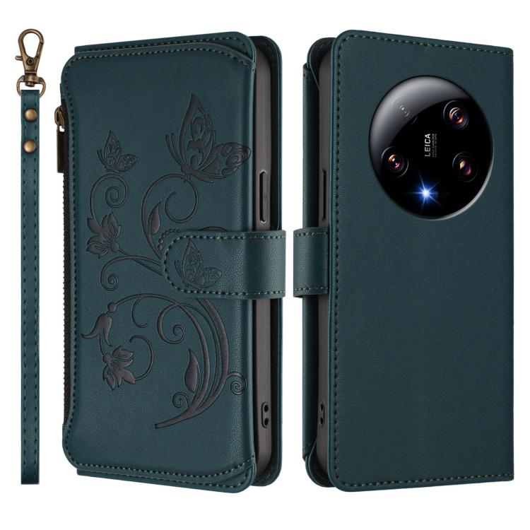 For Xiaomi 13 Ultra Butterfly Love Flower Multi-card Zipper Wallet Leather Phone Case