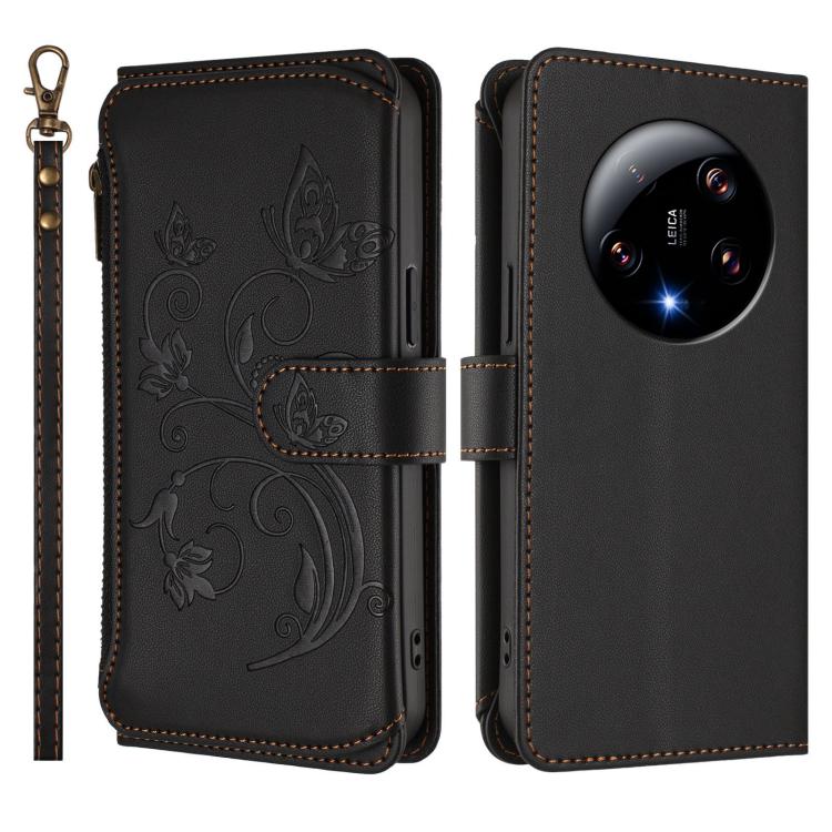 For Xiaomi 13 Ultra Butterfly Love Flower Multi-card Zipper Wallet Leather Phone Case