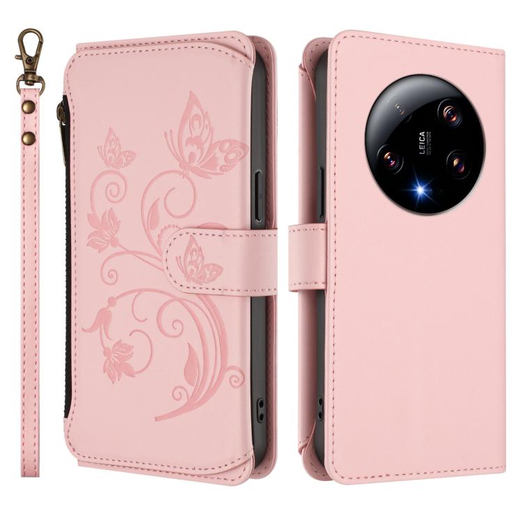 For Xiaomi 13 Ultra Butterfly Love Flower Multi-card Zipper Wallet Leather Phone Case