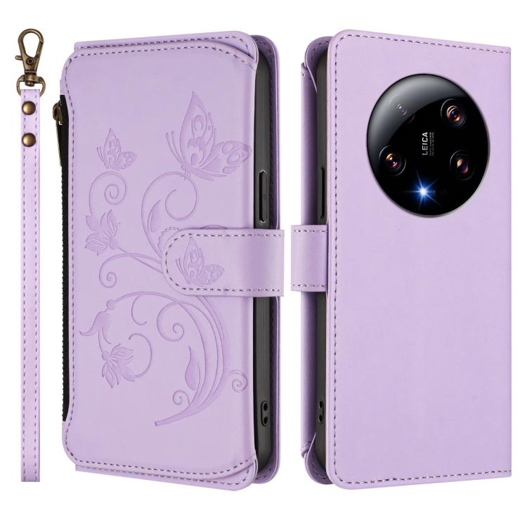 For Xiaomi 13 Ultra Butterfly Love Flower Multi-card Zipper Wallet Leather Phone Case