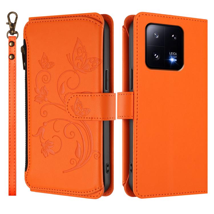 For Xiaomi 13 Pro Butterfly Love Flower Multi-card Zipper Wallet Leather Phone Case