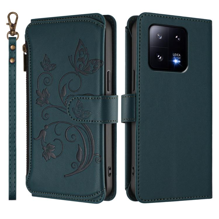 For Xiaomi 13 Pro Butterfly Love Flower Multi-card Zipper Wallet Leather Phone Case