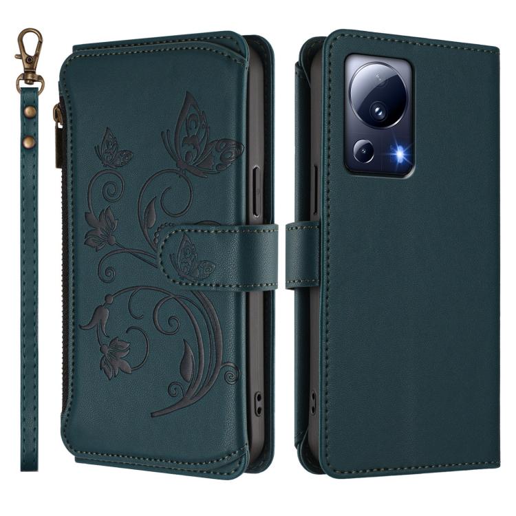 For Xiaomi 13 Lite / Civi 2 Butterfly Love Flower Multi-card Zipper Wallet Leather Phone Case