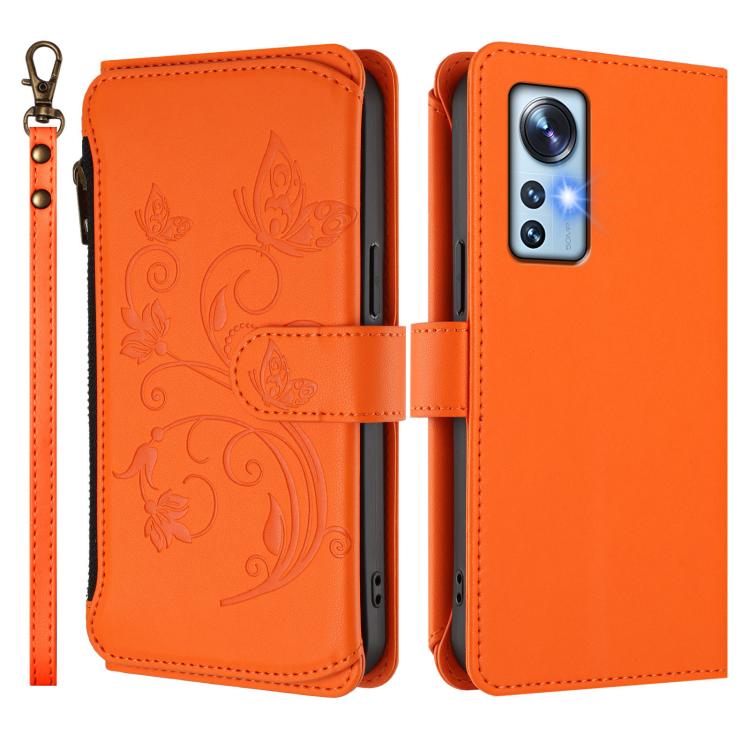 For Xiaomi 12 / Xiaomi 12X / Xiaomi 12S Butterfly Love Flower Multi-card Zipper Wallet Leather Phone Case