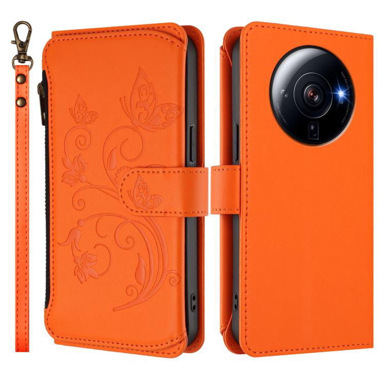 For Xiaomi 12S Ultra Butterfly Love Flower Multi-card Zipper Wallet Leather Phone Case
