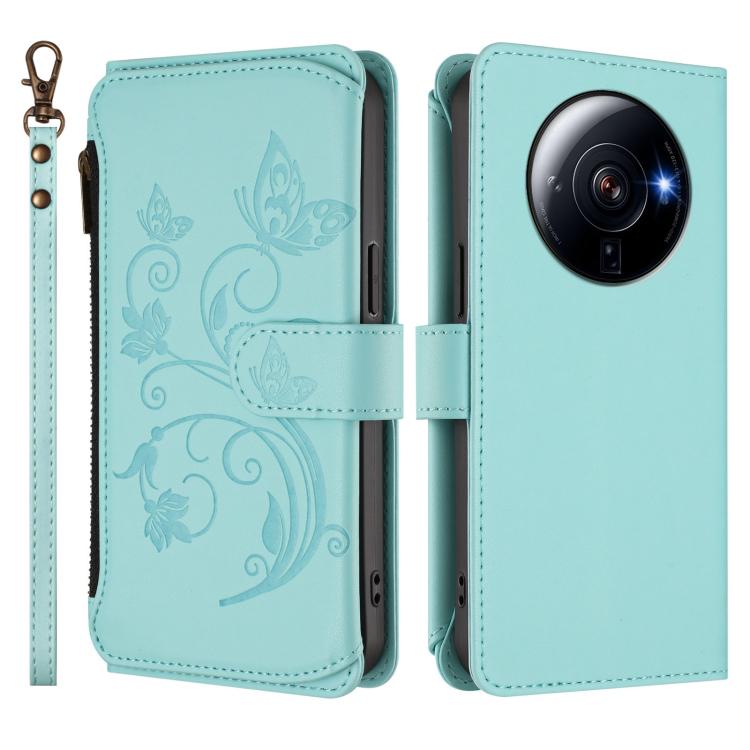 For Xiaomi 12S Ultra Butterfly Love Flower Multi-card Zipper Wallet Leather Phone Case