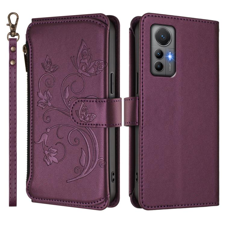 For Xiaomi 12 Lite Butterfly Love Flower Multi-card Zipper Wallet Leather Phone Case
