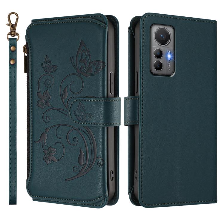 For Xiaomi 12 Lite Butterfly Love Flower Multi-card Zipper Wallet Leather Phone Case