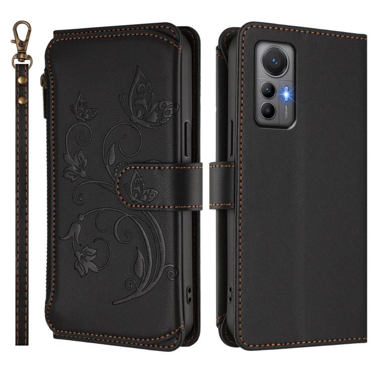 For Xiaomi 12 Lite Butterfly Love Flower Multi-card Zipper Wallet Leather Phone Case
