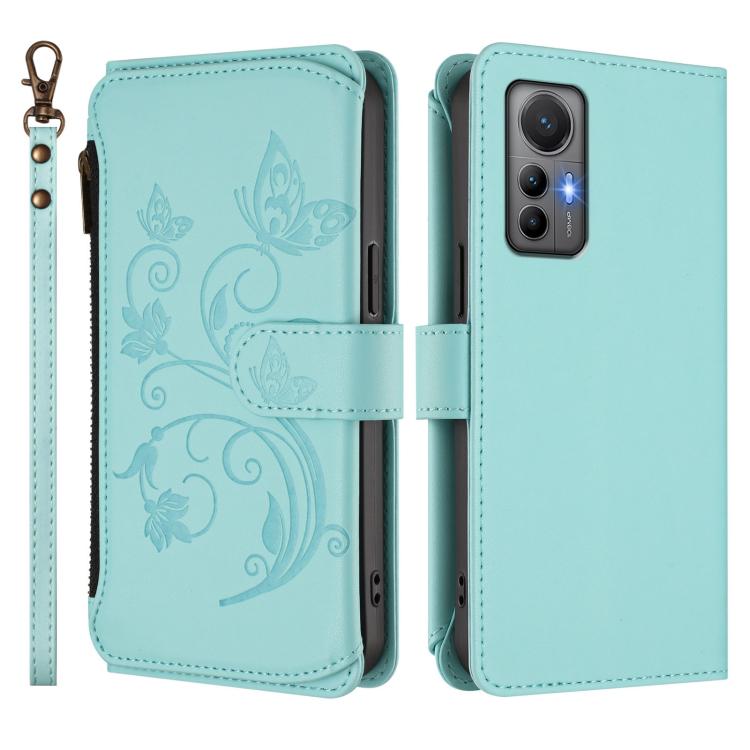 For Xiaomi 12 Lite Butterfly Love Flower Multi-card Zipper Wallet Leather Phone Case