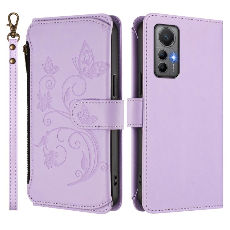 For Xiaomi 12 Lite Butterfly Love Flower Multi-card Zipper Wallet Leather Phone Case
