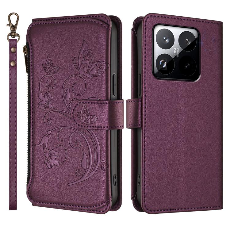 For Xiaomi 15T 5G Butterfly Love Flower Multi-card Zipper Wallet Leather Phone Case