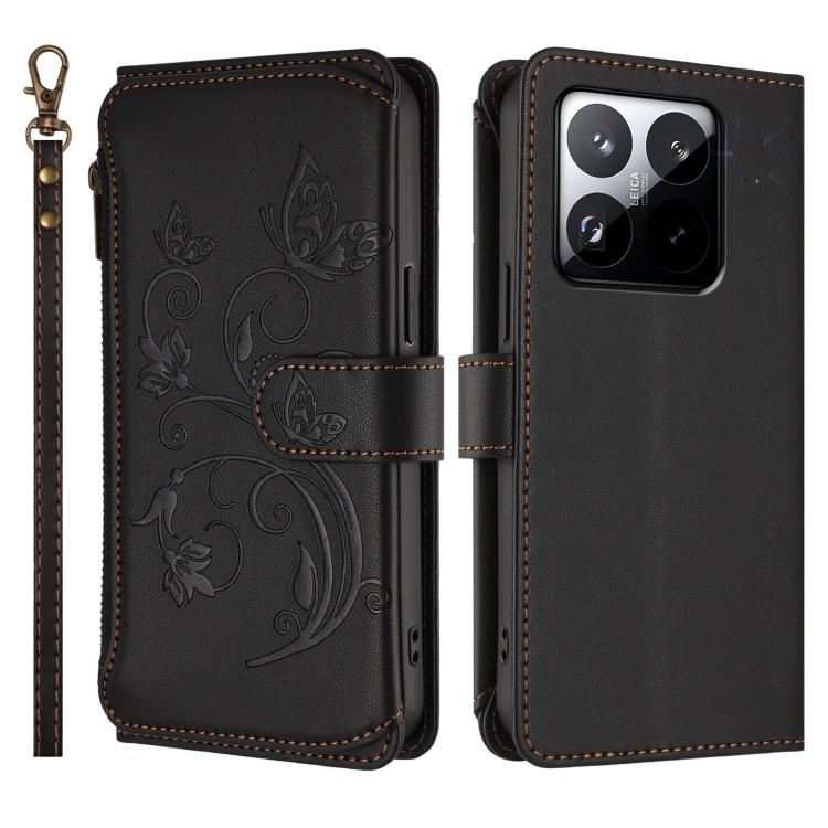 For Xiaomi 15T 5G Butterfly Love Flower Multi-card Zipper Wallet Leather Phone Case