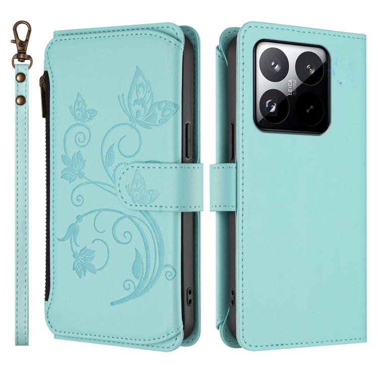 For Xiaomi 15T 5G Butterfly Love Flower Multi-card Zipper Wallet Leather Phone Case